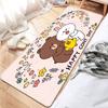 Lines Friends Brown Bear Bathroom Mat INS Style Soft Bedroom Floor House Laundry Room Mat Anti-skid Welcome Doormat