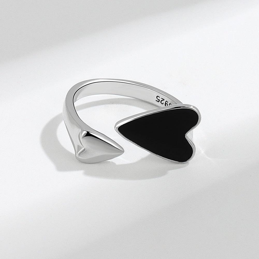 Ring Unique and Personalized Personalised Minimalist Love Heart Ring Female Sweet Cool Cold Wind Peach Heart Open Index Finger Ring Do Old Jewellery