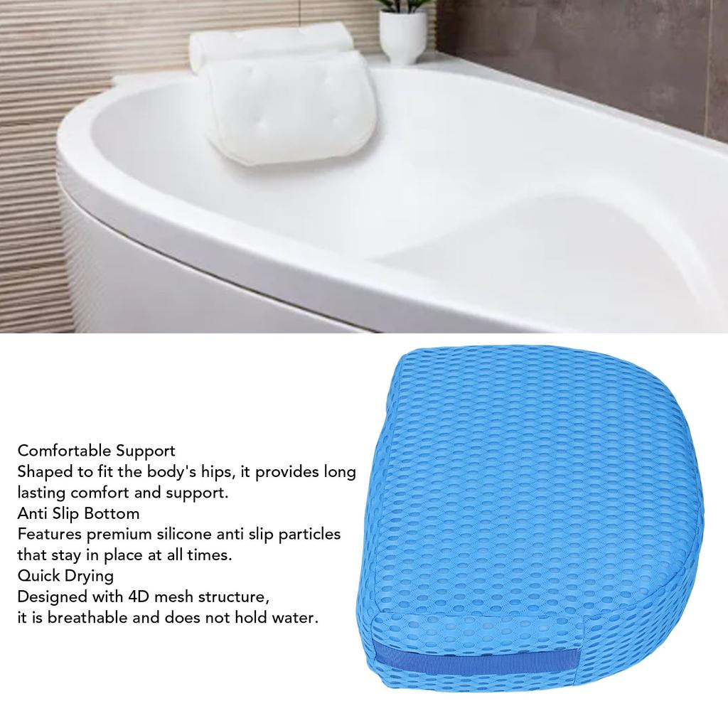 Hot Tub Booster Seat 5 Inch Breathable Comfortable Quick Dry Anti Slip Bottom Washable Hot Tub Supportive Cushion for Bathtub