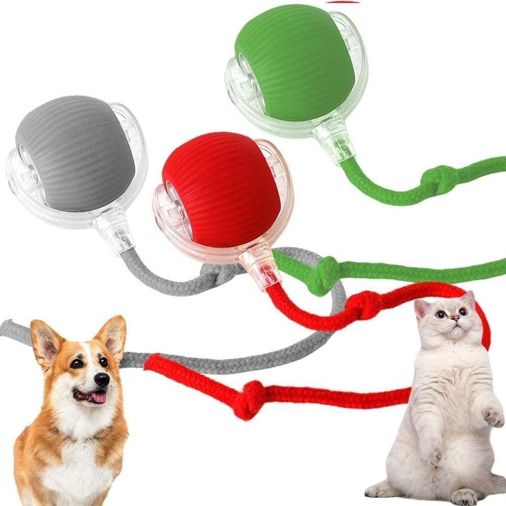 Automatic Smart Cat Toys Rechargeable Imitate Mouse Tail Dog Cat Training Ball Indoor Playing Fast Rolling