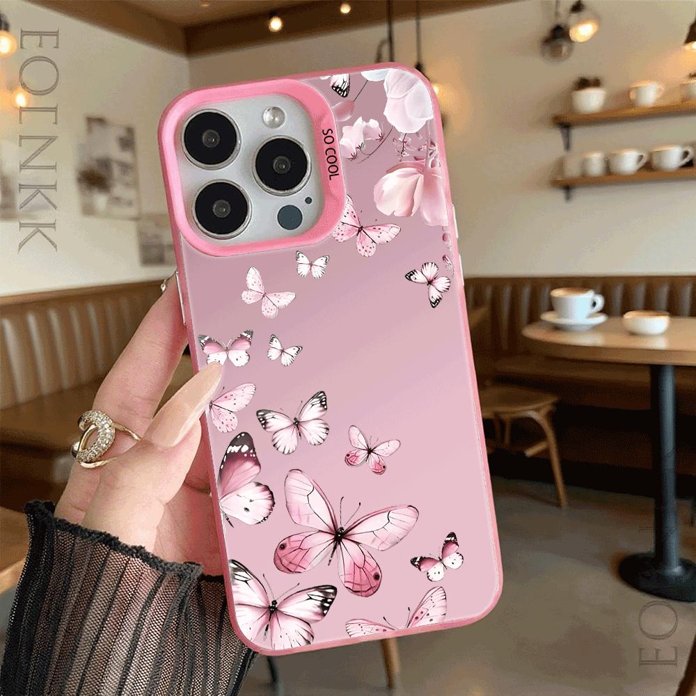Pink Butterflies and Flowers Phone Case for Redmi Note 15 14 13 12 11 10 9 Pro Plus Anti-Scratch Premium Hard Cover