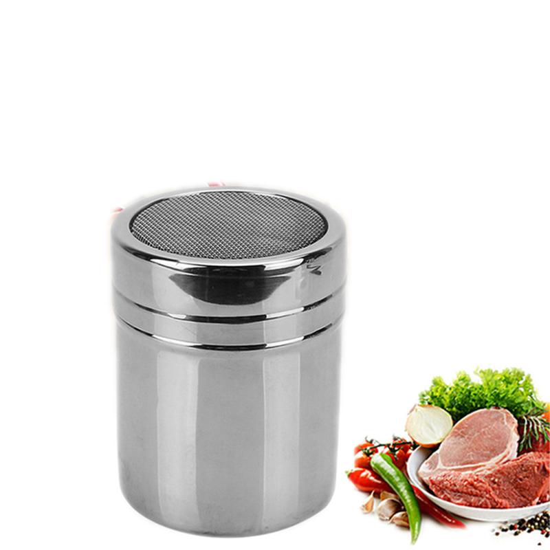 Stal nierdzewna Posypka Kakao Cynamon Cukier Gaza Siatka Słoik Butelka na przyprawy Kawiarnia Proszek Młynek do pieprzu Puszka Sito do proszku