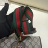[Pre-Owned] Neo Vintage Series Gold Foil Logo Monogram Tiger Head Decorative Striped Shoulder Strap Canvas And Leather Messenger - Excellent #1WKFY6Y