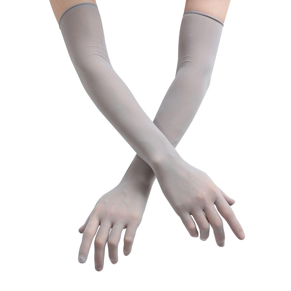 Sun Protection Opera Prom Mesh Transparent Gloves Long Sheer Finger Pantyhose Gloves Seamless Mitten