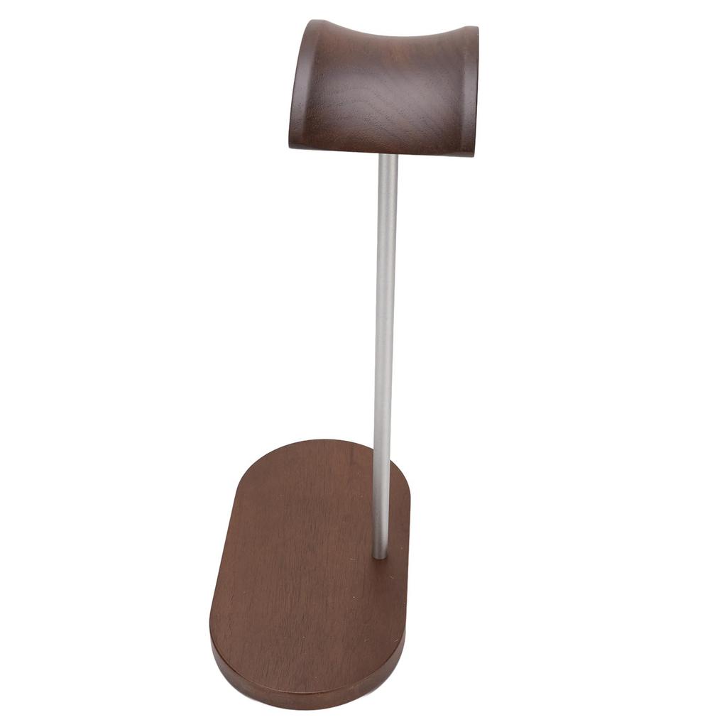 Walnut Headphone Stand Headset Holder with Aluminum Alloy Supporting Bar Wood Base for Gaming Headphones Display