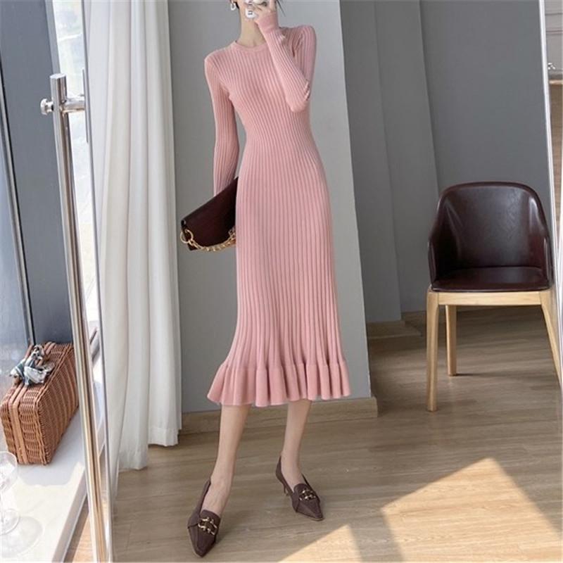 Rochie lungă tricotată coadă de pește pentru femei