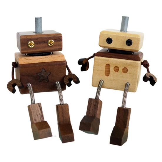 Car Air Fresheners Wooden Robot Figurine with Swinging Legs Car