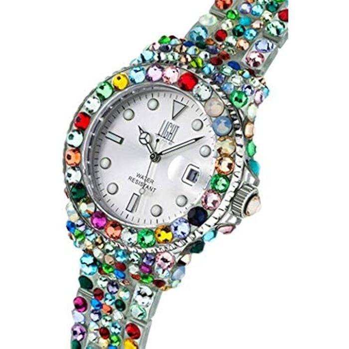 Montre - LIGHT TIME - L602N - Diamètre 39 mm - 300 pierres précieuses - Quartz Miyota