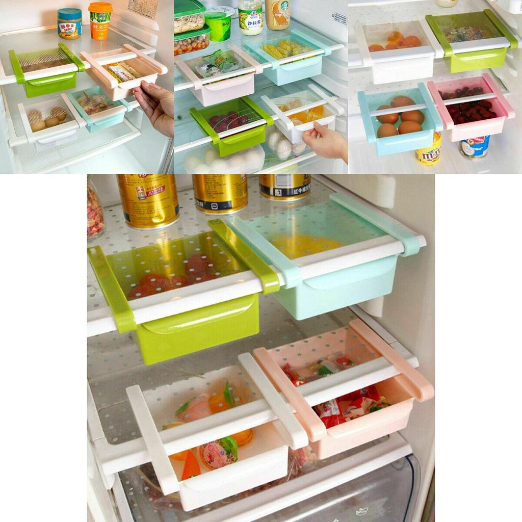 Versatile And Durable Slide Kitchen Fridge Freezer Space Saver Organizer Box