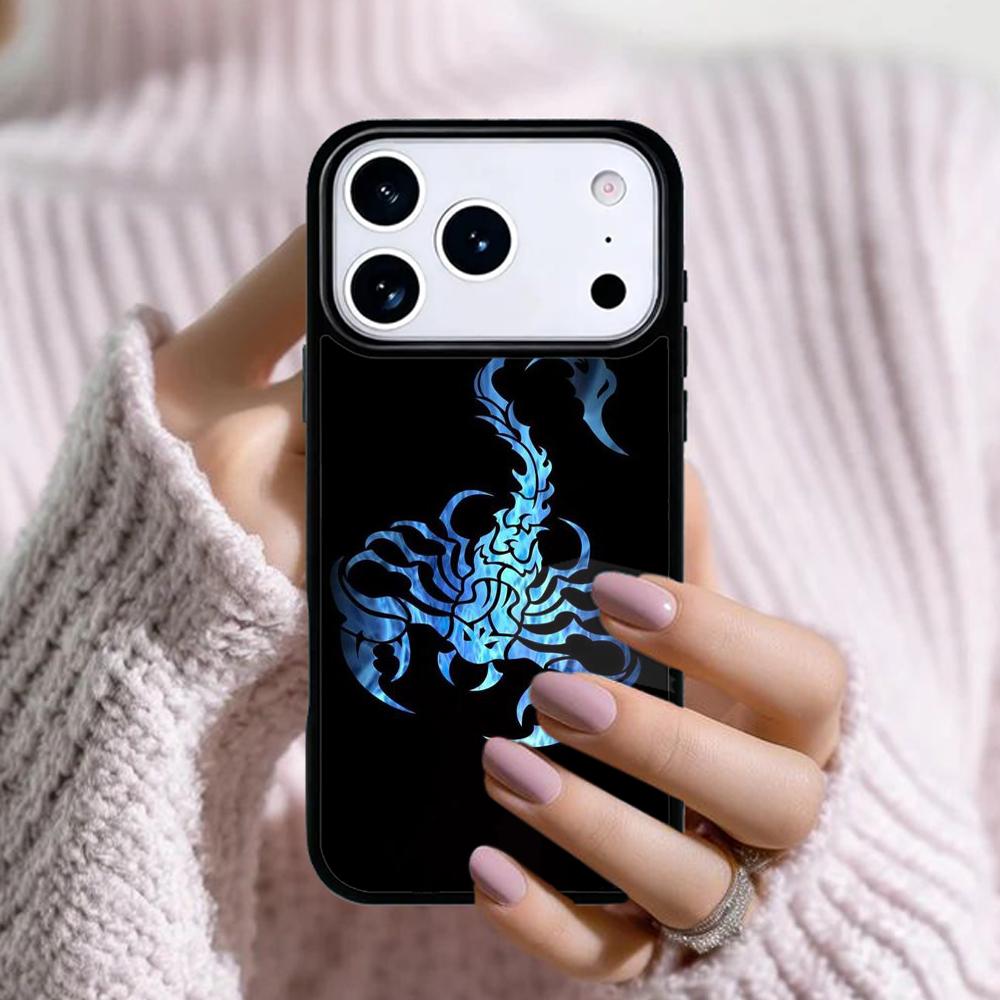 Scorpion print Phone Case For Apple iPhone 17 Air 16E 15 14 Plus 13 12 11 Pro Max Mini Funda Cover