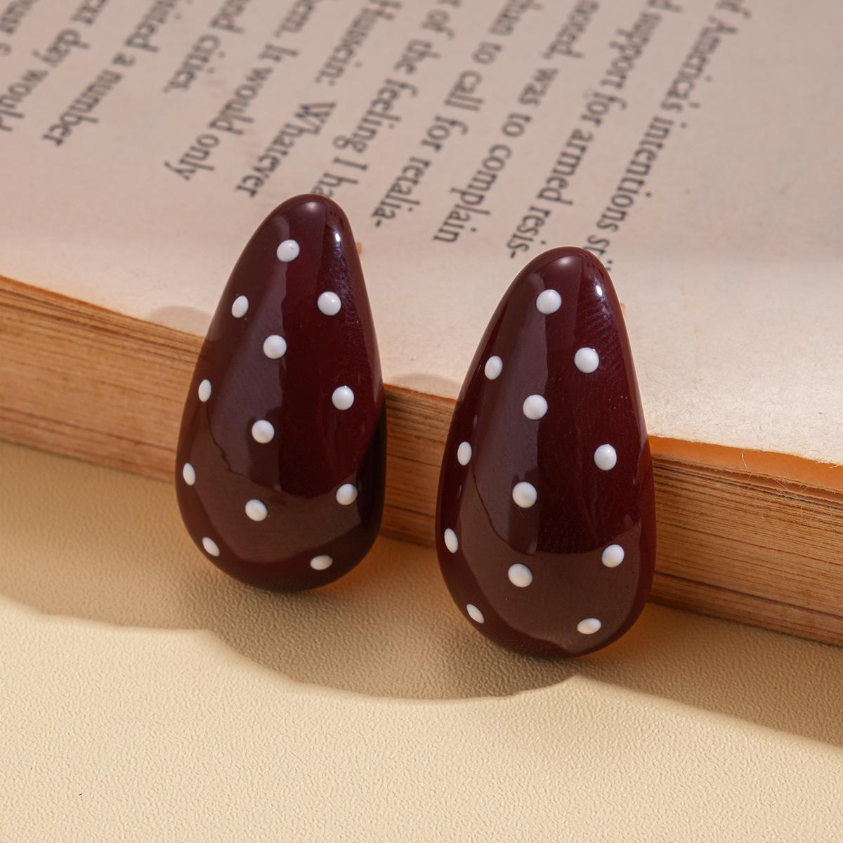 

DIGADAGU Metal Polka Dot Water Drop Stud Earrings New Statement Elegant Earrings Women s Everyday Zircon Accessories красный