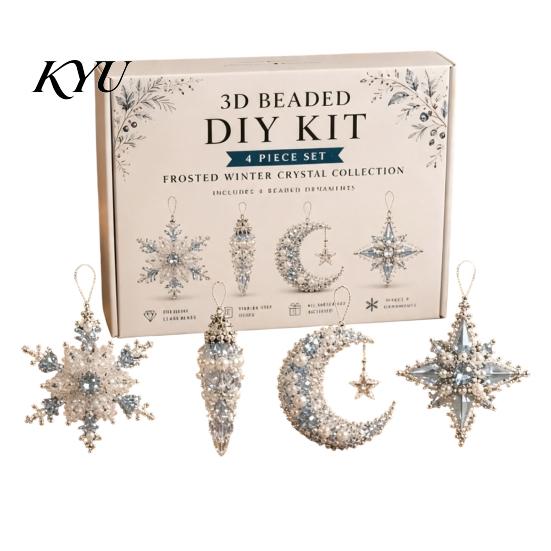 Parent Child Interactive Activity 3D Beaded DIY Kit, Lifelike Christmas Animal Beading Craft Set, Set for Kids Handmade Easy Embroidery Kit And Adults