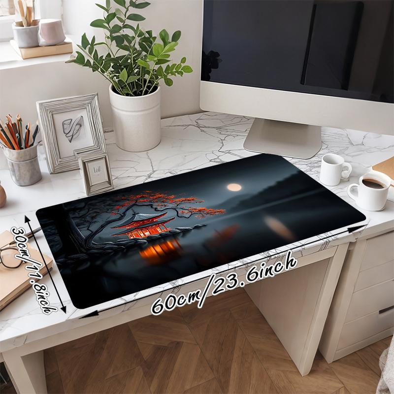 1Pc Moonlit Forest Mystery Gaming Mouse Pad Keyboard Desk Mat Non-slip Rubber Lock Edge Waterproof Computer Mousepad for Office Home Decor Y1665