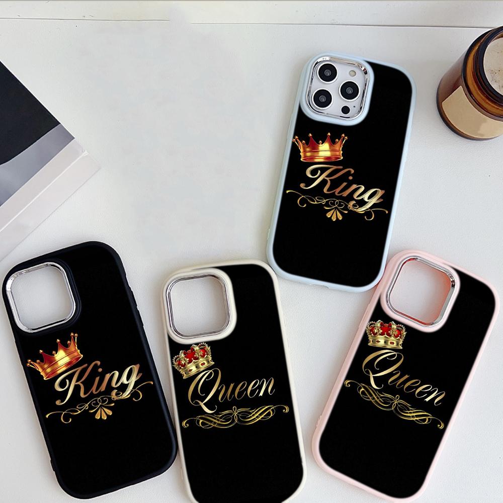 

Для iPhone 13 14 15 Pro Max Samsung Galaxy A14 A15 A24 Xiaomi 13T Redmi 12C Мягкий пухлый чехол для телефона A30 King Queen пары ТПУ чехол