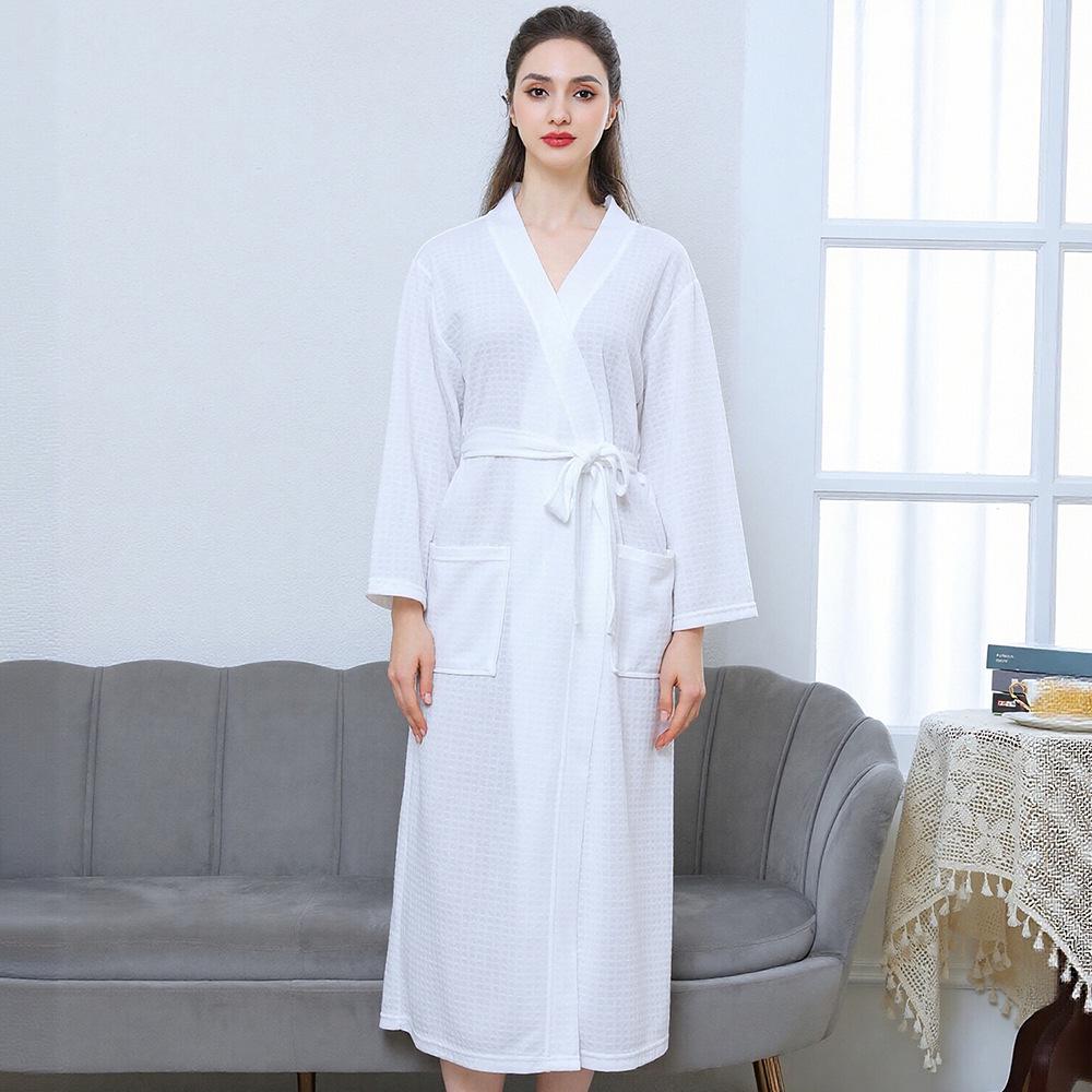 Leichter Waffel-Kimono-Bademantel für Herren – Homewear im Hotel-Stil für Frühling und Sommer