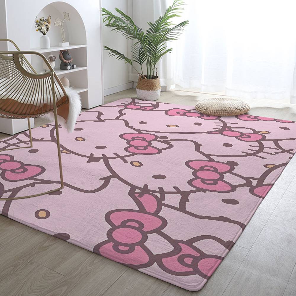 Cute C-hellokitty-S Floor Mat Pattern Printed Flannel Door Mat, Suitable For Bathroom, Living Room, Home Decoration