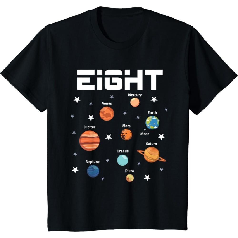 

8 Year Old Outer Space Birthday Party Solar Planets 8th Gift T-Shirt XXXXXL