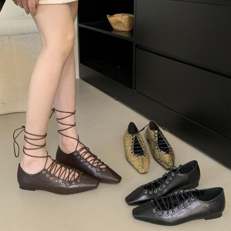 Fashion Fashion Cross-tied Footwear Ladies Mary Janes Flats Shoes Soft Female Shallow Women Dance Shoes Comfortable Ballet Flats Zapatos