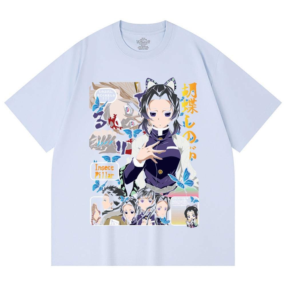 230 Gsm 100% Cotton Demon Slayer V16 Shinobu Print Unisex Heavy Cotton T Shirt