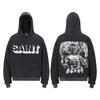 Sweat à capuche imprimé Ange Saint Michel Hommes Femmes Streetwear Américain Sweat-shirt à enfiler délavé Coupe décontractée ample