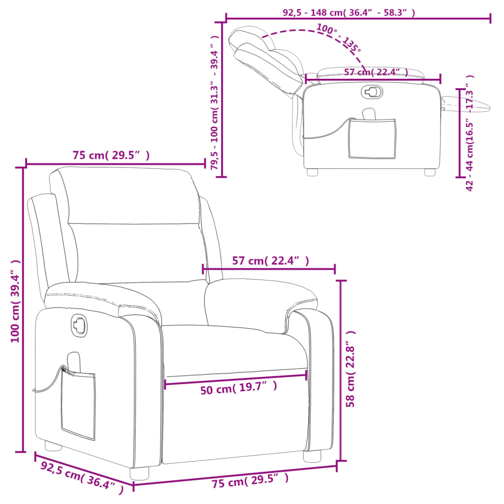 Massage Relax Chair Cream Colored Fabric