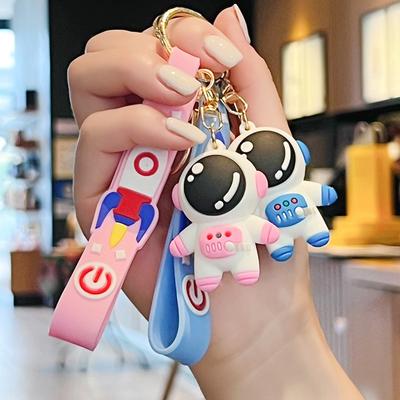 Cartoon Astronaut Keychain, Cute Schoolbag Tag, Anti-lost Astronaut and Space Rabbit Figurine, Couple Pendant Accessories