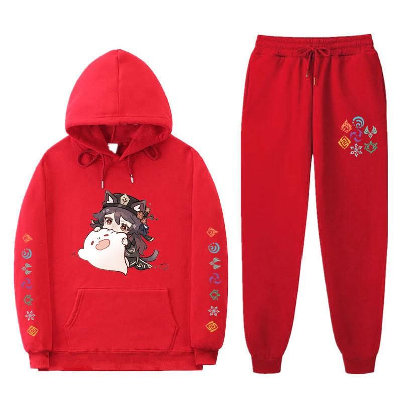 Mens Casual Hooded Sweatshirt Set With Slim Fit Jogger Pants Daily Wear Light Exercise