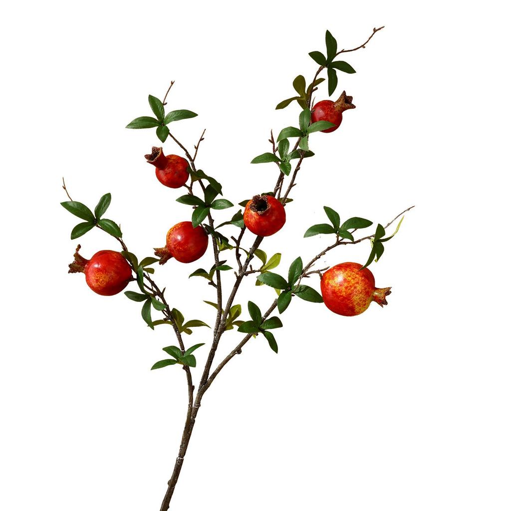 Persimmon and Pomegranate Faux Flower Arrangement for Living Room or Foyer