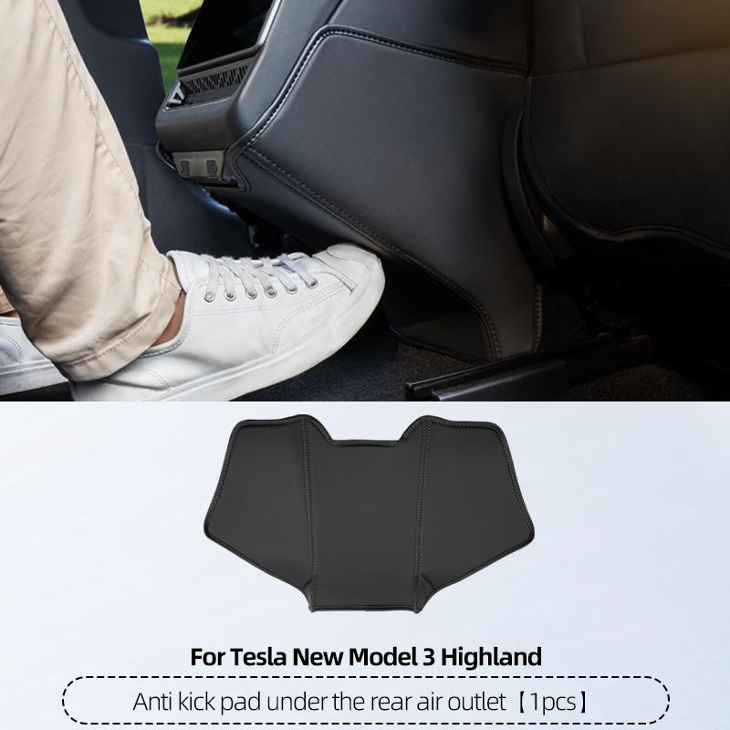 For Tesla Model Y Juniper Model 3 Highland Rear Air Outlet Protective Pad, anti Kick and Wear-Resistant Leather Pad