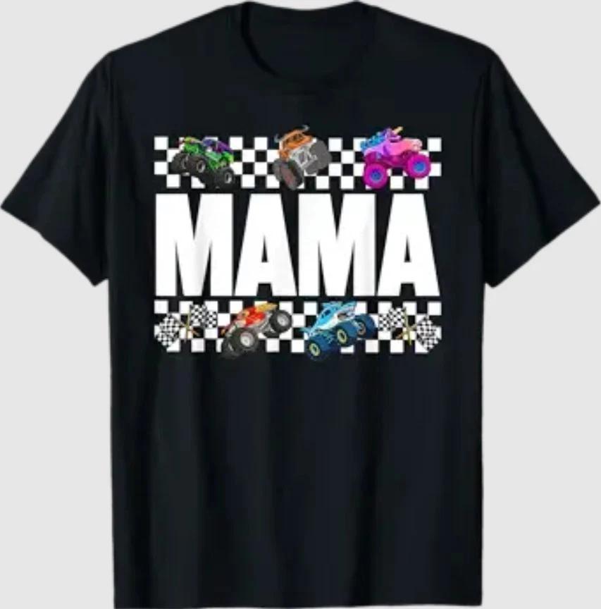Mama Monster Truck Family Crew Birthday Matching Women Mom T-Shirt XL