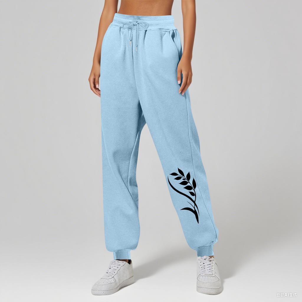 Ladies' Printed Unisex Casual Pocket Drawstring  Pants
