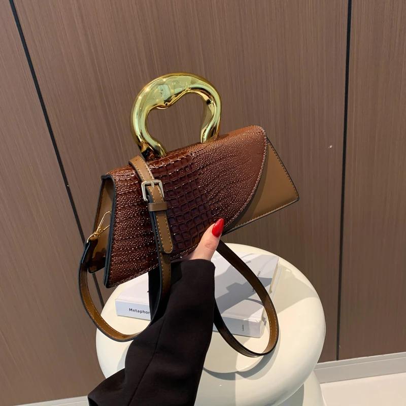 PU Solid Alligator Shoulder and Crossbody Bags Personality Designer Style High Quality Hand Bags for Women Fashion Hot Sale