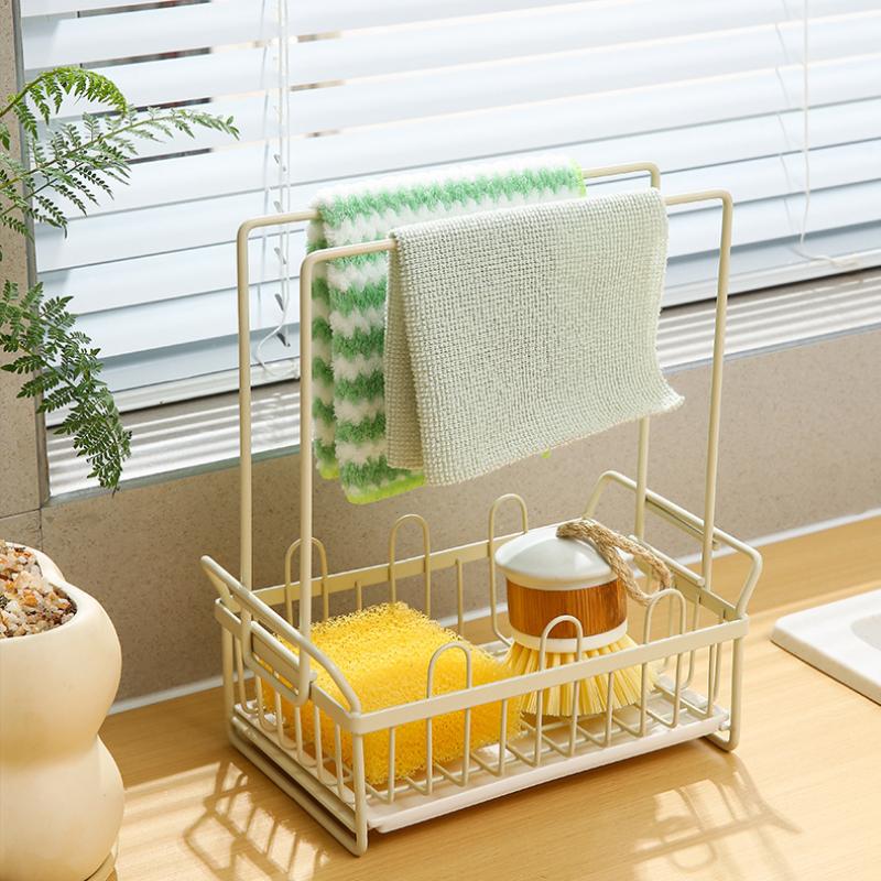 Suport creativ multifuncțional din pânză de burete pentru scurgere, suport pentru detergent de vase, organizator de uz casnic