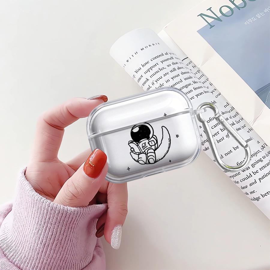 

Space Moon Astronaut Case For Airpods Pro Pro3 2 3 1 4 Pro2 Clear Earphone Cases Cover Airpods 3