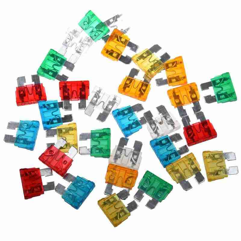 50/100Pcs Car Fuses Kit Assorted Auto Truck Standard Blade Fuse Assortment 2A 3A 5A 7.5A 10A 15A 20A 25A 30A 35A Auto Car Fuse Fuse Holders1