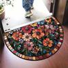Half Round, Stone Patterned Floor Mat, Thick, Soft, Suede, Suitable for Porch and Living Room Decoration, Machine Washable, Anti Slip, Wear-resistant