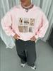 Women's Crew Neck Long Sleeve Sweatshirt Loose Fit Casual Style Photo Graphic Print Pullover Top