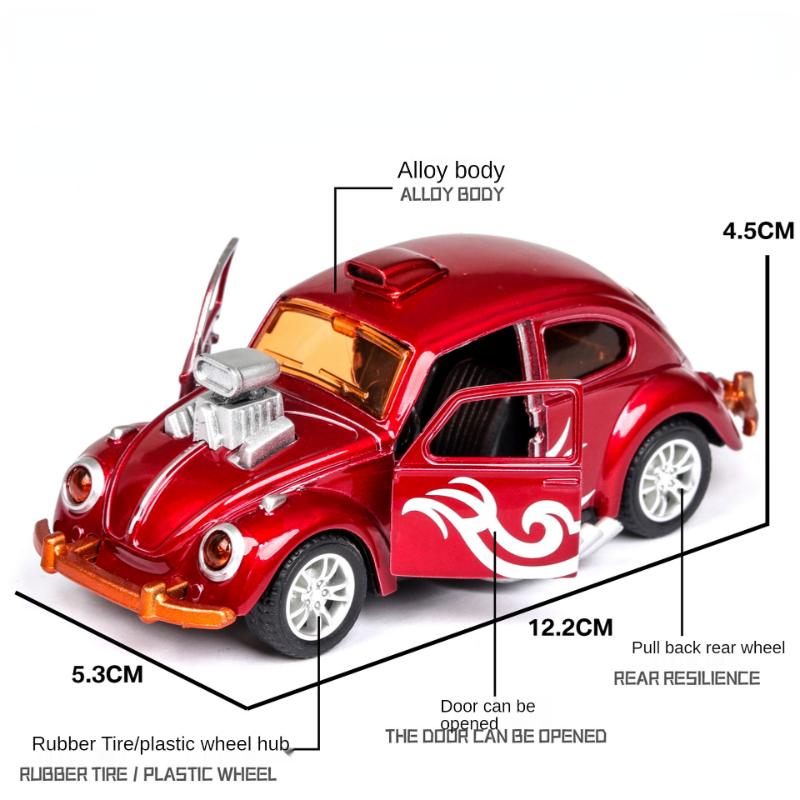 1/36 Scale Diecasts Toy Vehicles Beetle Modified Classic Car Model Car Alloy Pull Back Collection Toy Cars Model Gifts