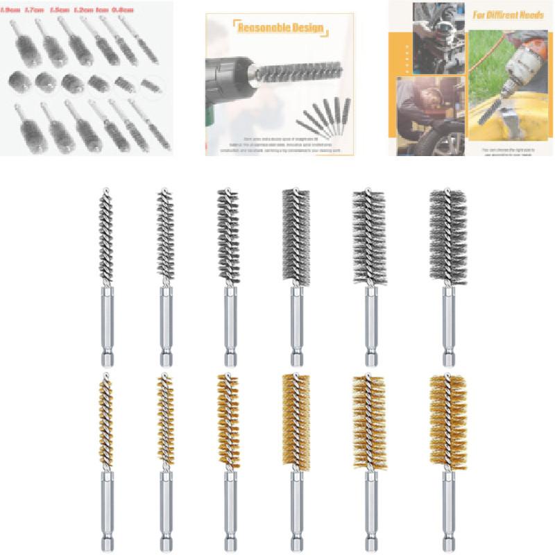 Steel Electric Stainless Drilling Brushes Wire Pipe Brush Hexagonal Rod Cleaning
