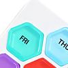 Weekly Medicine Organizer Plastic Portable Daily Capsules Container with 7 Individual Cases for Fish Oil Vitamins