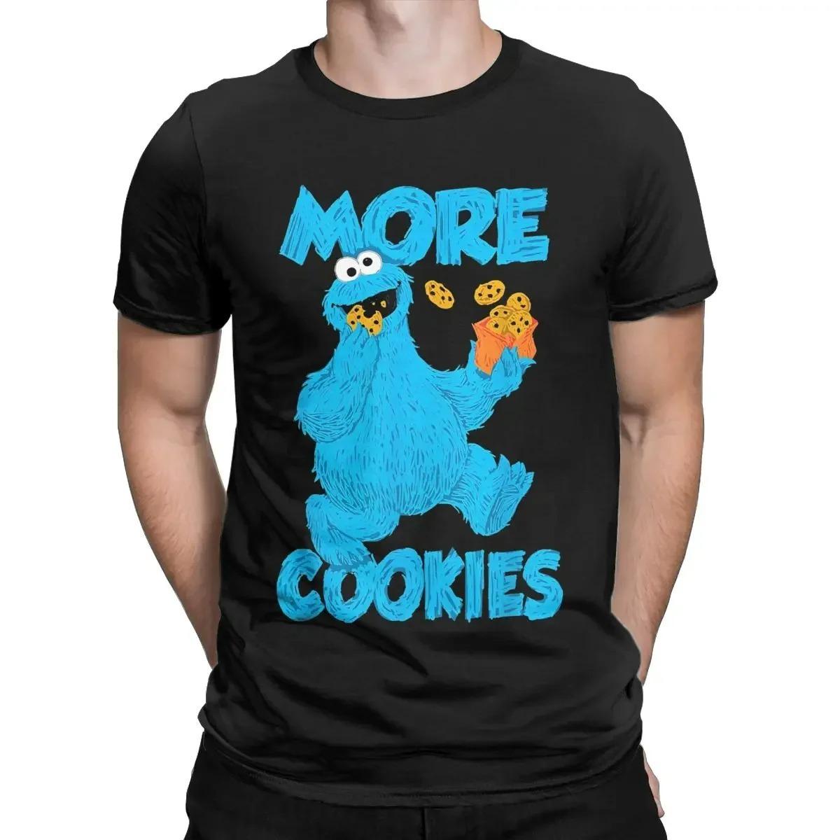 Unisex T Shirt Sesame Monster Street Cookie Funny Graphic Tee Cotton Short Sleeve Round Neck Casual Merchandise Plus Size Top S