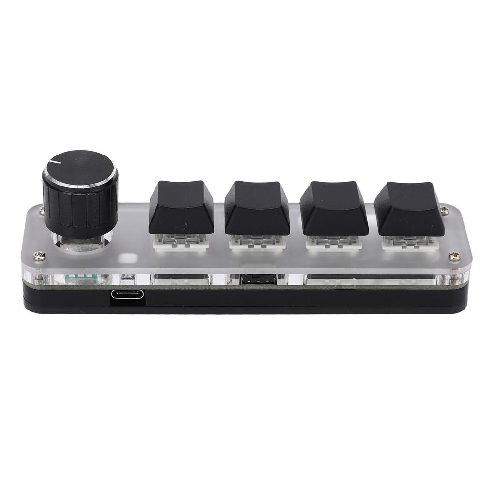 One Handed Mechanical Keyboard 4 Key with Adjustable RGB DIY Programmable Keypad for Office Gaming