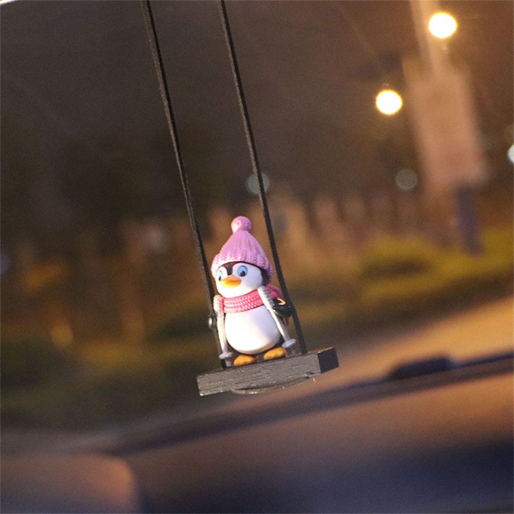 

Toy Car Ornaments Car Hanging Pendant Car Hanging Ornament Car Mirror Pendant Penguin Hanging Swing