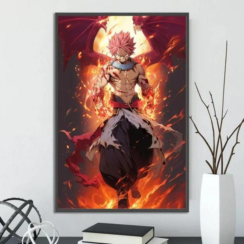 Vibrant Japanese Anime Natsu  Zeref SelfAdhesive Wall Poster  Cartoon Art for Kids Rooms  Home Decor Gift  Fairy Tail Inspired W