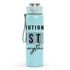 1PC Emotions Destroy Everything Text 750ml Color Plastic Sports Water Bottle Leakproof Flip Straw Lid Suitable for Sports Office Home Use