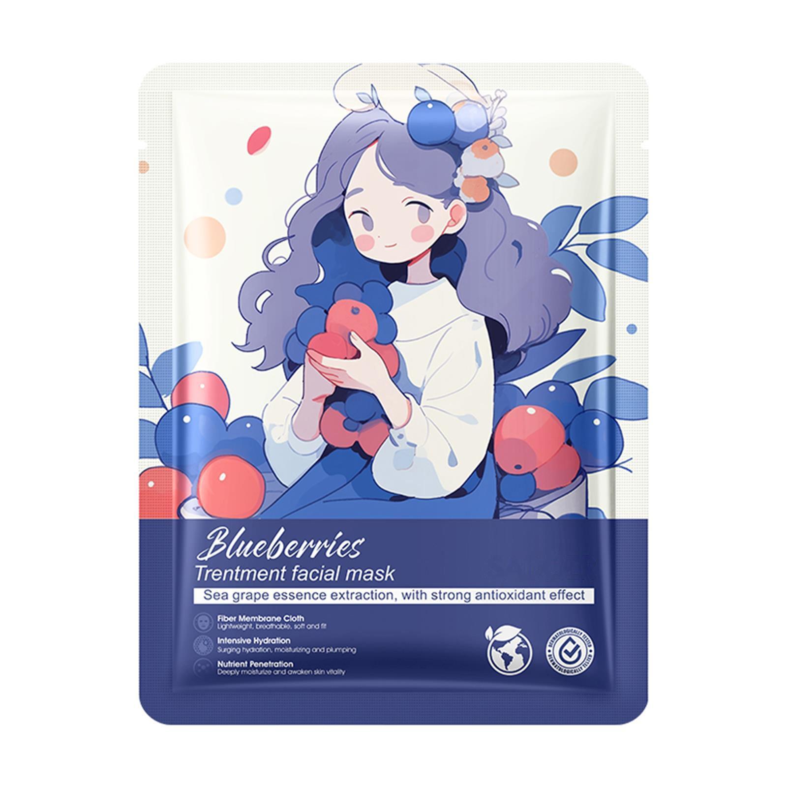 

Растительная фруктовая отбеливающая маска черничная маска 25г25мл One Size