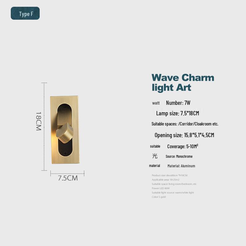 Modern Minimalist Rotatable Wall Lamp for Bedroom Reading - High-End Recessed Design