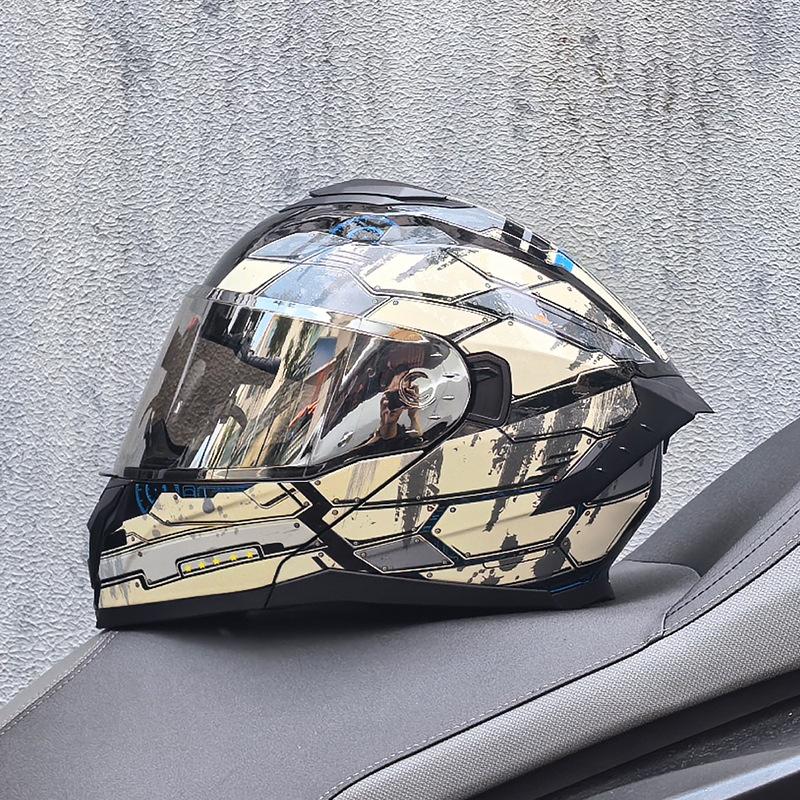Motorcycle Helmet Men's and Women's Face-off Helmet Summer Locomotive Full Helmet Universal Safety In All Seasons