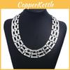 Metal Geometric Fashion Choker Necklace With Matte Finish For Men Women And