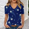 Trička s krátkým rukávem a výstřihem do V pro ženy, módní topy, moderní lehký měkký ležérní letní top